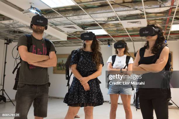 Israelis participant in "The Enemy", Virtual Reality experience on June 24, 2017 in Tel Aviv, Israel. The Enemy , created by Karim Ben Khelifa,...