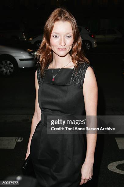 Audrey Marney attends the Yves Saint Laurent Fashion show, during Paris Fashion Week Fall-Winter 2008-2009 at the Grand Palais on February 28, 2008...