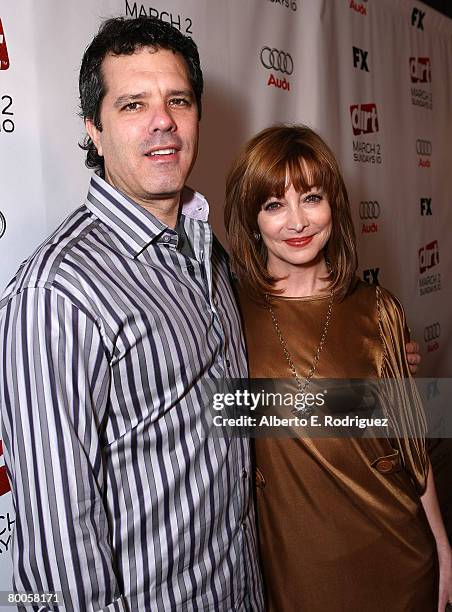 Dr. Tom Apostle and actress Sharon Lawrence arrive at the 2nd season premiere screening of FX Network's "Dirt" held at the Arclight theaters on...