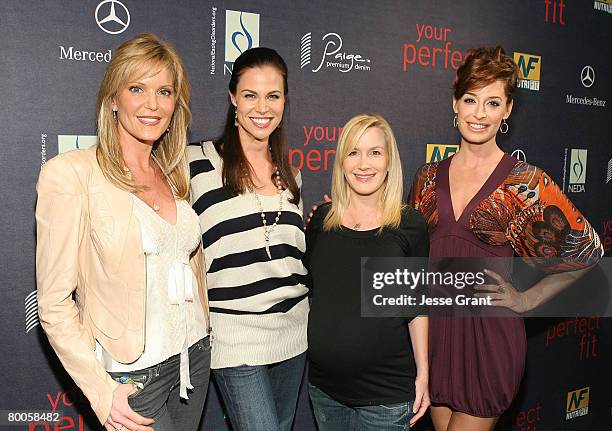 Clothing designer Paige Adams-Geller, actress Brooke Burns, actress Angela Kinsey and Ashley Borden arrive at the Paige Premium Denim "Your Perfect...