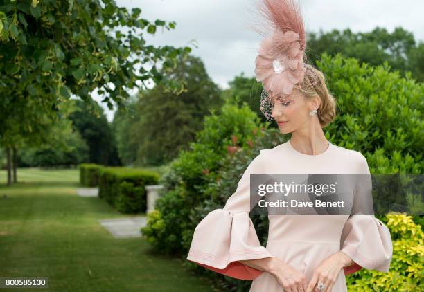 Tatiana Korsakova Wearing a Roksanda dress ,Arturo Rios Hat, BUwood bag and Kurt Geiger shoes for Lady's day at Royal Ascot on June 22, 2017 in...