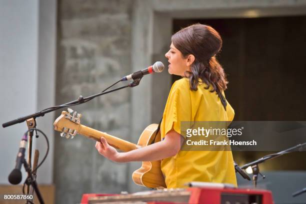 British singer Gemma Ray performs live on stage during a concert at the Humboldtforum on June 24, 2017 in Berlin, Germany.