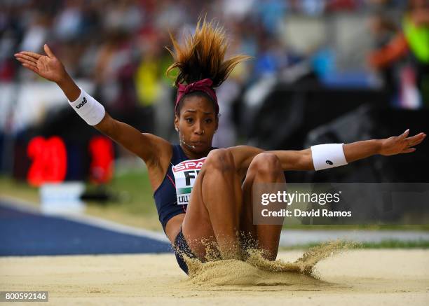 Jeanine Assani Issouf of France competes in the Women's Triple Jump Final during day two of the European Athletics Team Championships at the Lille...