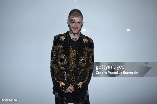 Lil Peep attends the Balmain Menswear Spring/Summer 2018 show as part of Paris Fashion Week on June 24, 2017 in Paris, France.