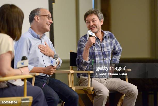 Ophira Eisenberg, David Crane and Jeffrey Klarik attend "In Their Shoes: David Crane and Jeffrey Klarik" during the 2017 Nantucket Film Festival -...