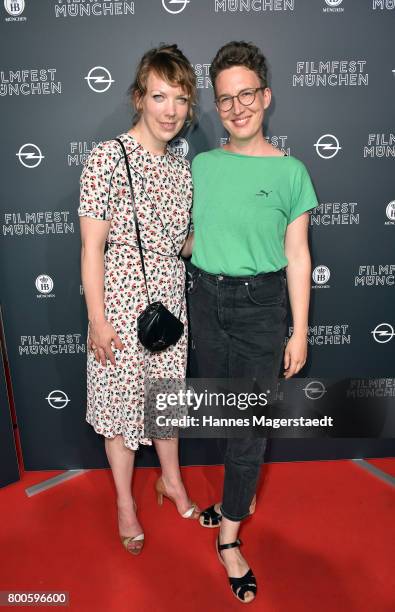 Actress Lina Beckmann and Lola Randl attend the 'Fuehlen Sie sich manchmal ausgebrannt und leer?' Premiere during Munich Film Festival 2017 at Arri...