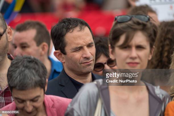 Former French Socialist Benoit Hamon march during Gay Pride 2015 in Paris, on June 24th 2017. 2017 marks the 40th anniversary of the first Gay Pride...