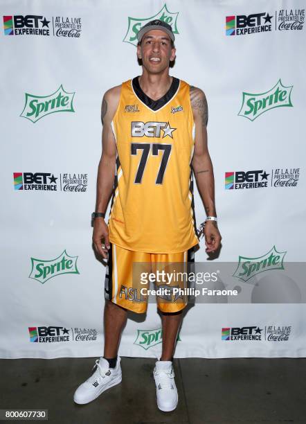 Doug Christie poses backstage at the Celebrity Basketball Game, presented by Sprite and State Farm, during the 2017 BET Experience, at Staples Center...