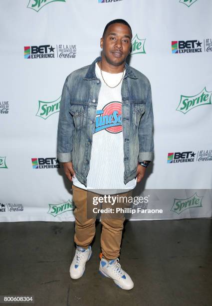 Kawan Prather poses backstage at the Celebrity Basketball Game, presented by Sprite and State Farm, during the 2017 BET Experience, at Staples Center...