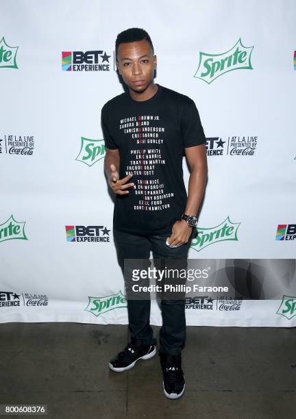 Kevin Ross poses backstage at the Celebrity Basketball Game, presented by Sprite and State Farm, during the 2017 BET Experience, at Staples Center on...