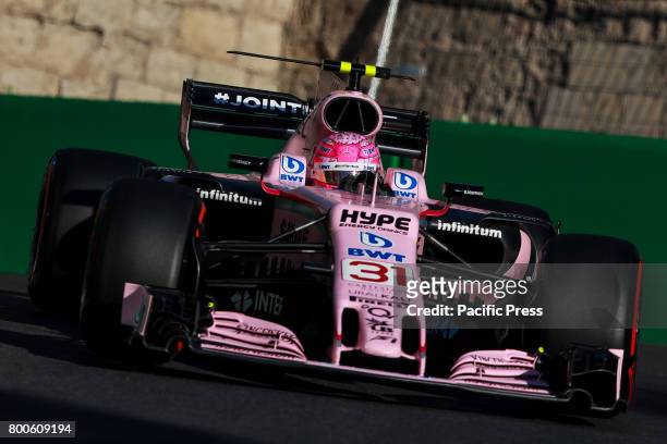 Esteban Ocon of France driving the Sahara Force India F1 Team on track during final practice for the Azerbaijan Formula One Grand Prix at Baku City...