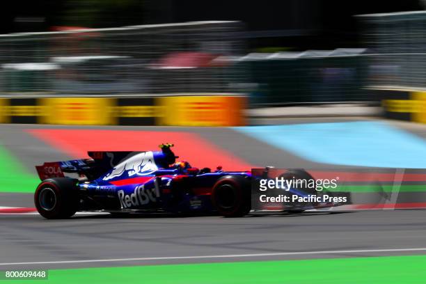Danish Formula One driver Kevin Magnussen of Scuderia Toro Rosso F1 Team in action during the third practice session of the Formula One Grand Prix of...