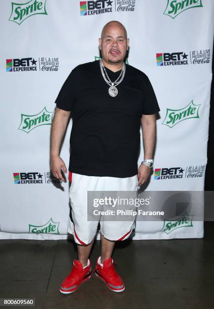 Fat Joe poses backstage at the Celebrity Basketball Game, presented by Sprite and State Farm, during the 2017 BET Experience, at Staples Center on...