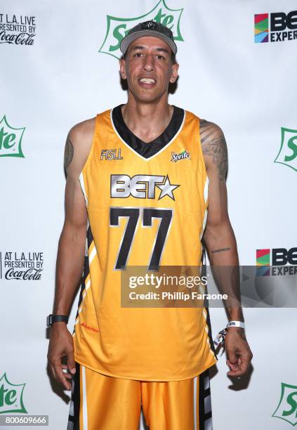 Doug Christie poses backstage at the Celebrity Basketball Game, presented by Sprite and State Farm, during the 2017 BET Experience, at Staples Center...