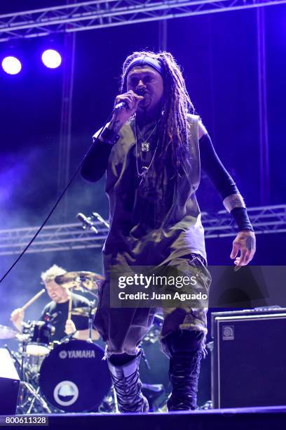 Al Jourgensen of Ministry performs on stage at the Download Festival on June 24, 2017 in Madrid, Spain.