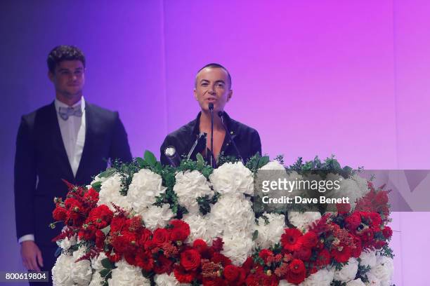 Julien Macdonald OBE attends the Jersey Style Awards 2017 in association with Chopard at The Royal Jersey Showground on June 24, 2017 in Trinity,...