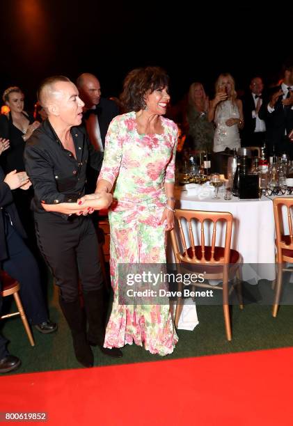 Julien Macdonald and Dame Shirley Bassey attend the Jersey Style Awards 2017 in association with Chopard at The Royal Jersey Showground on June 24,...