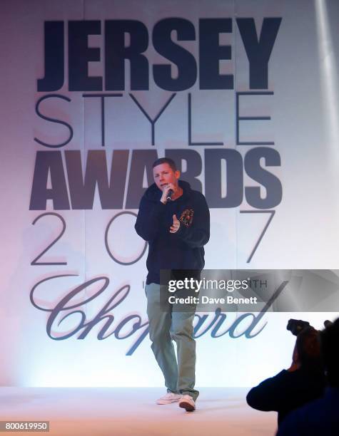 Professor Green performs at the Jersey Style Awards 2017 in association with Chopard at The Royal Jersey Showground on June 24, 2017 in Trinity,...