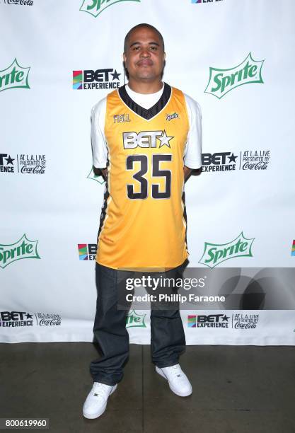 Irv Gotti poses backstage at the Celebrity Basketball Game, presented by Sprite and State Farm, during the 2017 BET Experience, at Staples Center on...