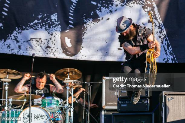 Tim Armstrong of Rancid performs during the second day of the Southside festival on June 24, 2017 in Neuhausen, Germany.