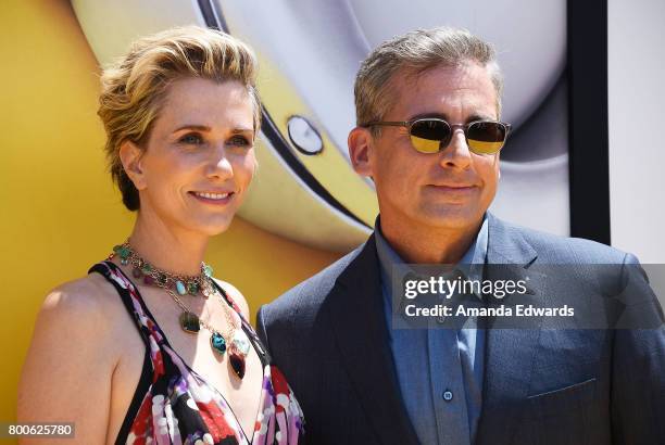 Actres Kristen Wiig and actor Steve Carell arrive at the premiere of Universal Pictures and Illumination Entertainment's "Despicable Me 3" at The...