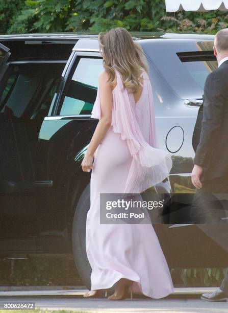 United States President Donald J. Trump and first lady Melania Trump depart the White House in Washington, DC on June 24, 2017. The Trumps left to...