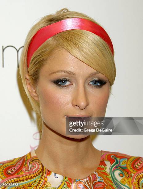 Actress Paris Hilton at the national launch of the Paris Hilton Footwear Collection at Macy's South Coast Plaza on February 8, 2008 in Costa Mesa,...