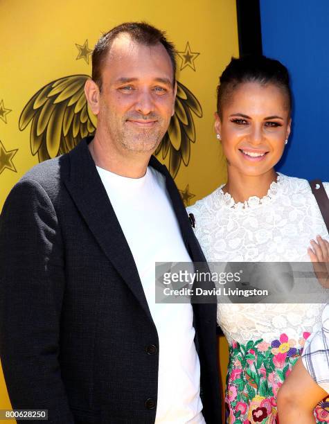 Actor Trey Parker and Boogie Tillmon attend the premiere of Universal Pictures and Illumination Entertainment's "Despicable Me 3" at The Shrine...