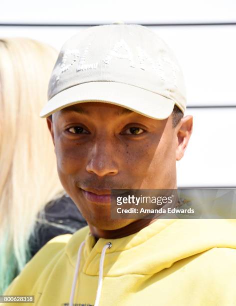 Singer Pharrell Williams arrives at the premiere of Universal Pictures and Illumination Entertainment's "Despicable Me 3" at The Shrine Auditorium on...