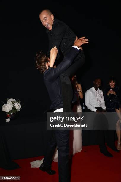 Julien Macdonald and Jacey Elthalion attend the Jersey Style Awards 2017 in association with Chopard at The Royal Jersey Showground on June 24, 2017...