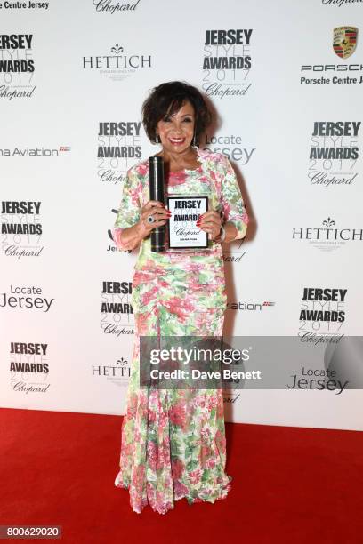 Dame Shirley Bassey attends the Jersey Style Awards 2017 in association with Chopard at The Royal Jersey Showground on June 24, 2017 in Trinity,...