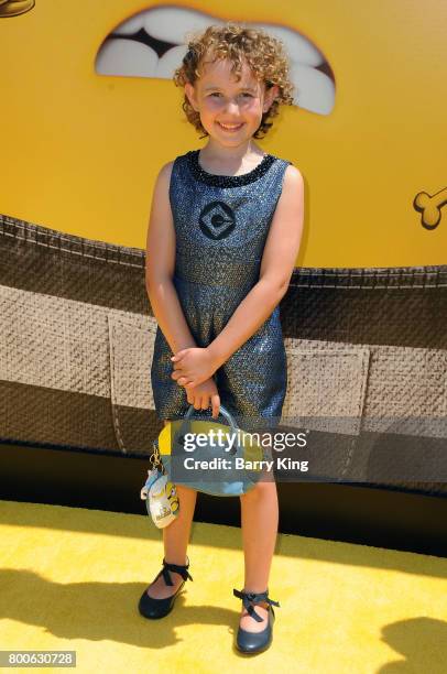 Actress Nev Scharrel attends the premiere of Universal Pictures And Illumination Entertainment's 'Despicable Me 3' at The Shrine Auditorium on June...