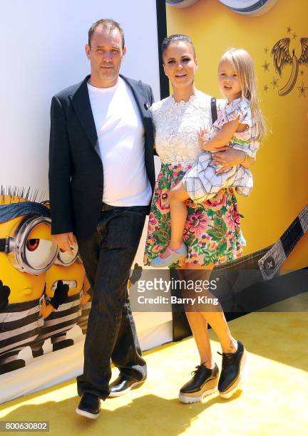 Actor Trey Parker, Boogie Tillmon and Betty Parker attend the premiere of Universal Pictures And Illumination Entertainment's 'Despicable Me 3' at...