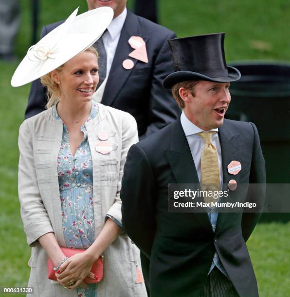 James Blunt and wife Sofia Wellesley attend day 5 of Royal Ascot at Ascot Racecourse on June 24, 2017 in Ascot, England.