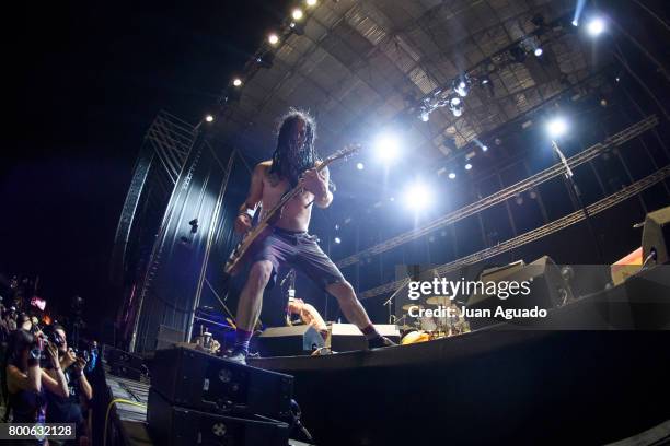 Eric Melvin of NOFX performs on stage at the Download Festival on June 24, 2017 in Madrid, Spain.