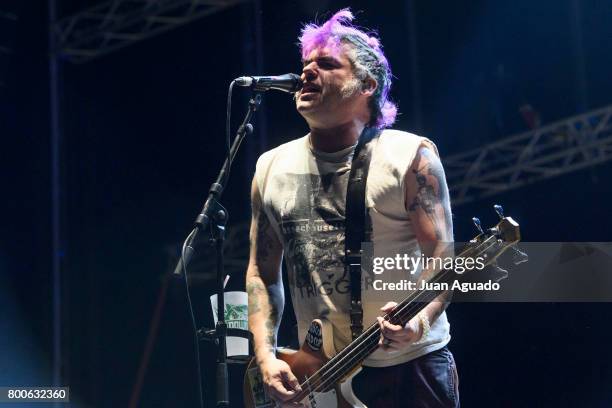 Fat Mike of NOFX performs on stage at the Download Festival on June 24, 2017 in Madrid, Spain.