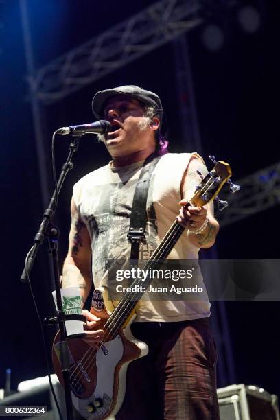 Fat Mike of NOFX performs on stage at the Download Festival on June 24, 2017 in Madrid, Spain.