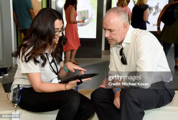 Adoption specialist and George Negray at the grand opening of The Wallis Annenberg PetSpace on June 24, 2017 in Playa Vista, California.