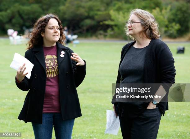 People attend the Resistance Summer Community Potluck in Golden Gate Park on June 24, 2017 in San Francisco, California.