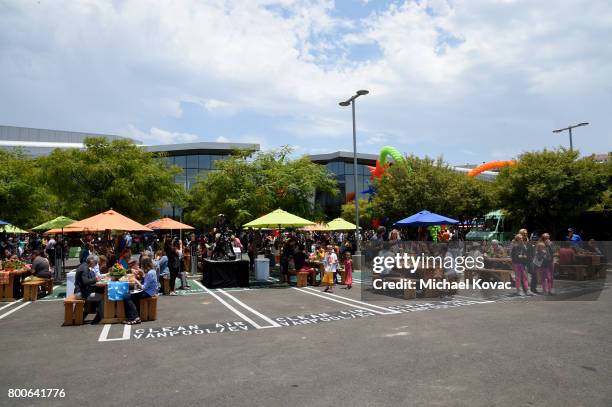 Guests attend the grand opening of The Wallis Annenberg PetSpace on June 24, 2017 in Playa Vista, California.