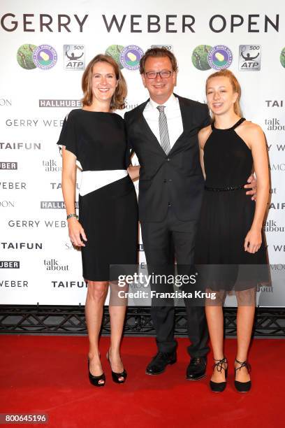 David Frink, CFO Gerry Weber and his wife and daughter attend the Gerry Weber Open Fashion Night 2017 during the Gerry Weber Open 2017 at Gerry Weber...