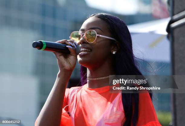 Justine Skye at day two of Pool Groove, sponsored by McDonald's, during the 2017 BET Experience at Gilbert Lindsey Plaza on June 24, 2017 in Los...
