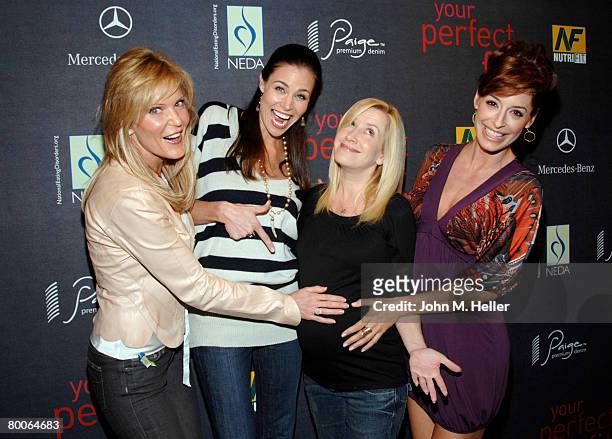 Paige Adams-Geller, Brooke Burns, Angela Kinsey and Ashley Borden arrive at the "Your Perfect Fit" party at Paige Premium Denim Botique-Robertson...