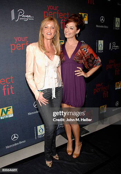 Paige Adams-Geller and Ashley Borden arrive at the "Your Perfect Fit" party at Paige Premium Denim Botique-Robertson Plaza on February 28, 2008 in...