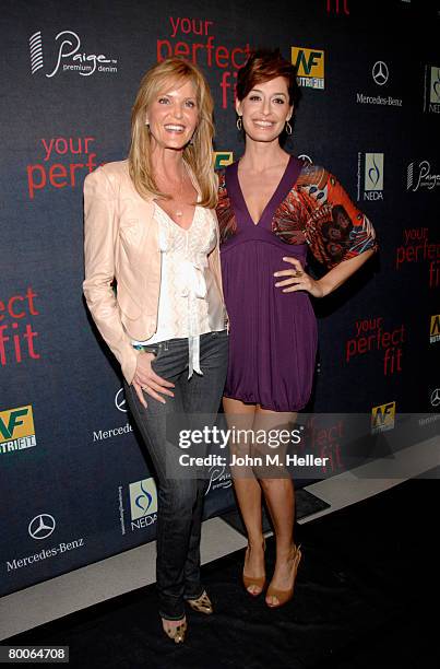 Paige Adams-Geller and Ashley Borden arrive at the "Your Perfect Fit" party at Paige Premium Denim Botique-Robertson Plaza on February 28, 2008 in...