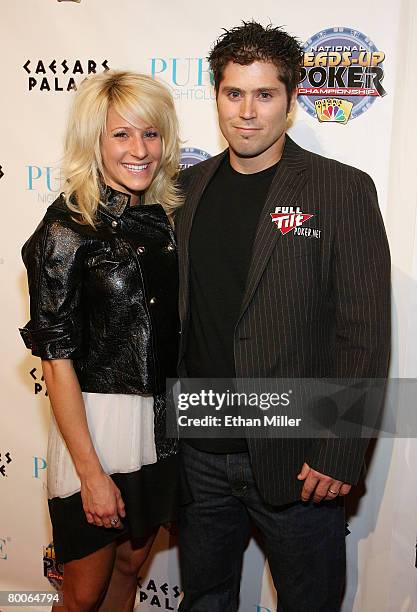 Poker player Scott Clements and his wife Courtney Clements arrive at the draw party for NBC's fourth National Heads-Up Poker Championship at the Pure...