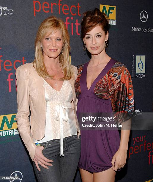 Paige Adams-Geller and Ashley Borden arrive at the "Your Perfect Fit" party at Paige Premium Denim Botique-Robertson Plaza on February 28, 2008 in...