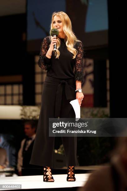 Presenter Anna Kraft attends the Gerry Weber Open Fashion Night 2017 during the Gerry Weber Open 2017 at Gerry Weber Stadium on June 24, 2017 in...