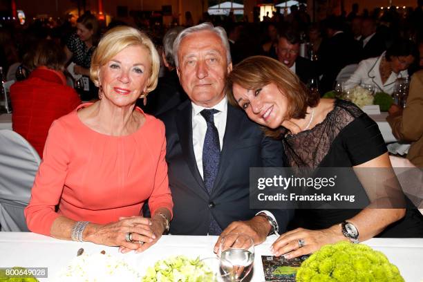 Liz Mohn, Gerhard Weber and Debbie Al Asfoor attend the Gerry Weber Open Fashion Night 2017 during the Gerry Weber Open 2017 at Gerry Weber Stadium...