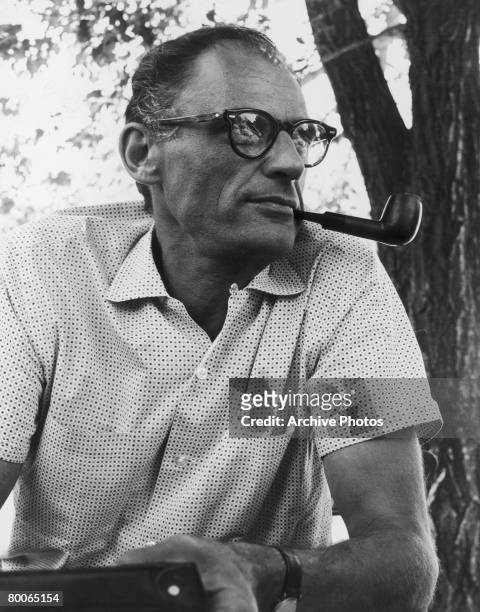 American playwright Arthur Miller on the location shoot of 'The Misfits', 1960. Miller wrote the screenplay for the film, which stars his wife...